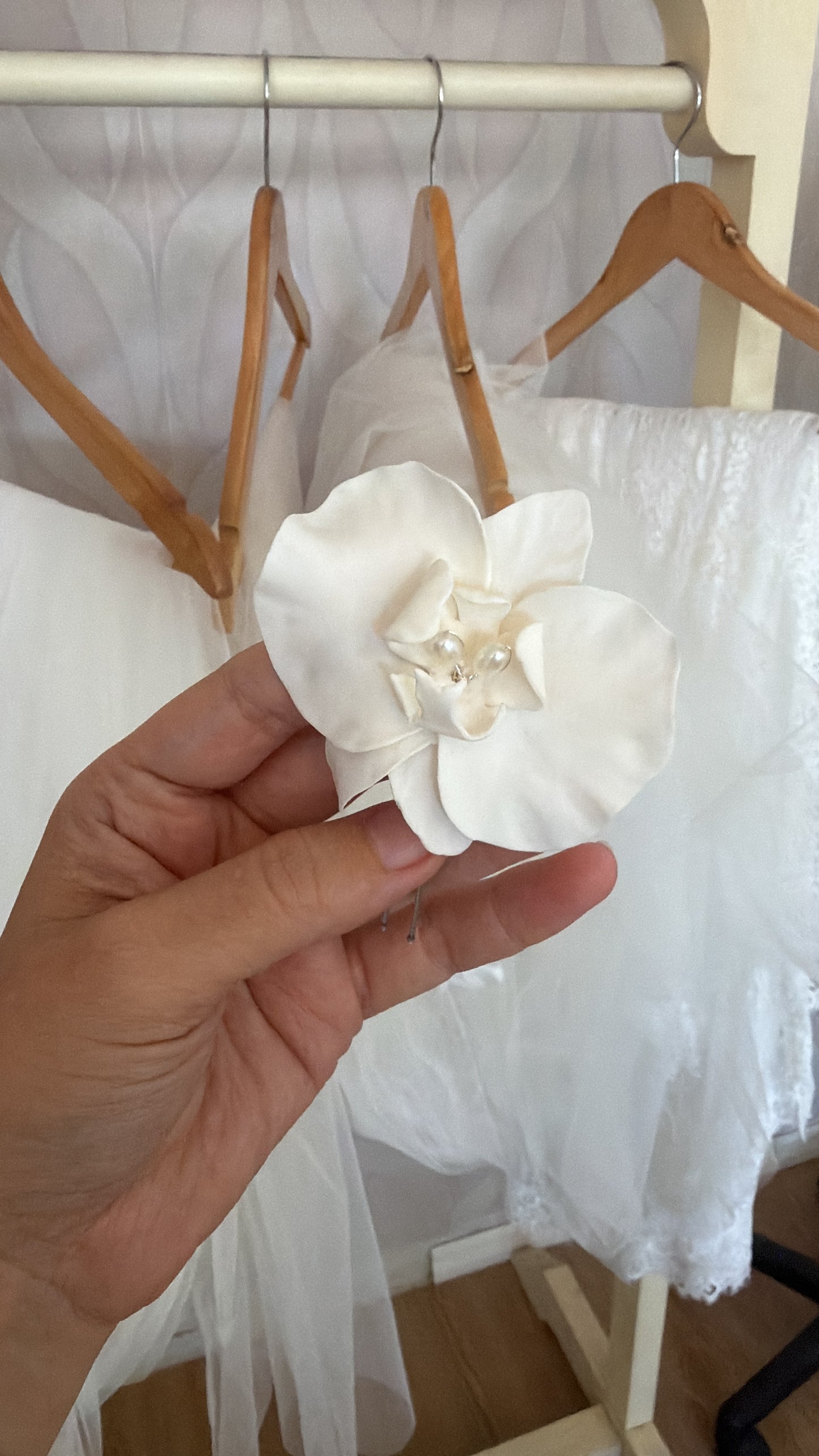 Orquídea mini off white
