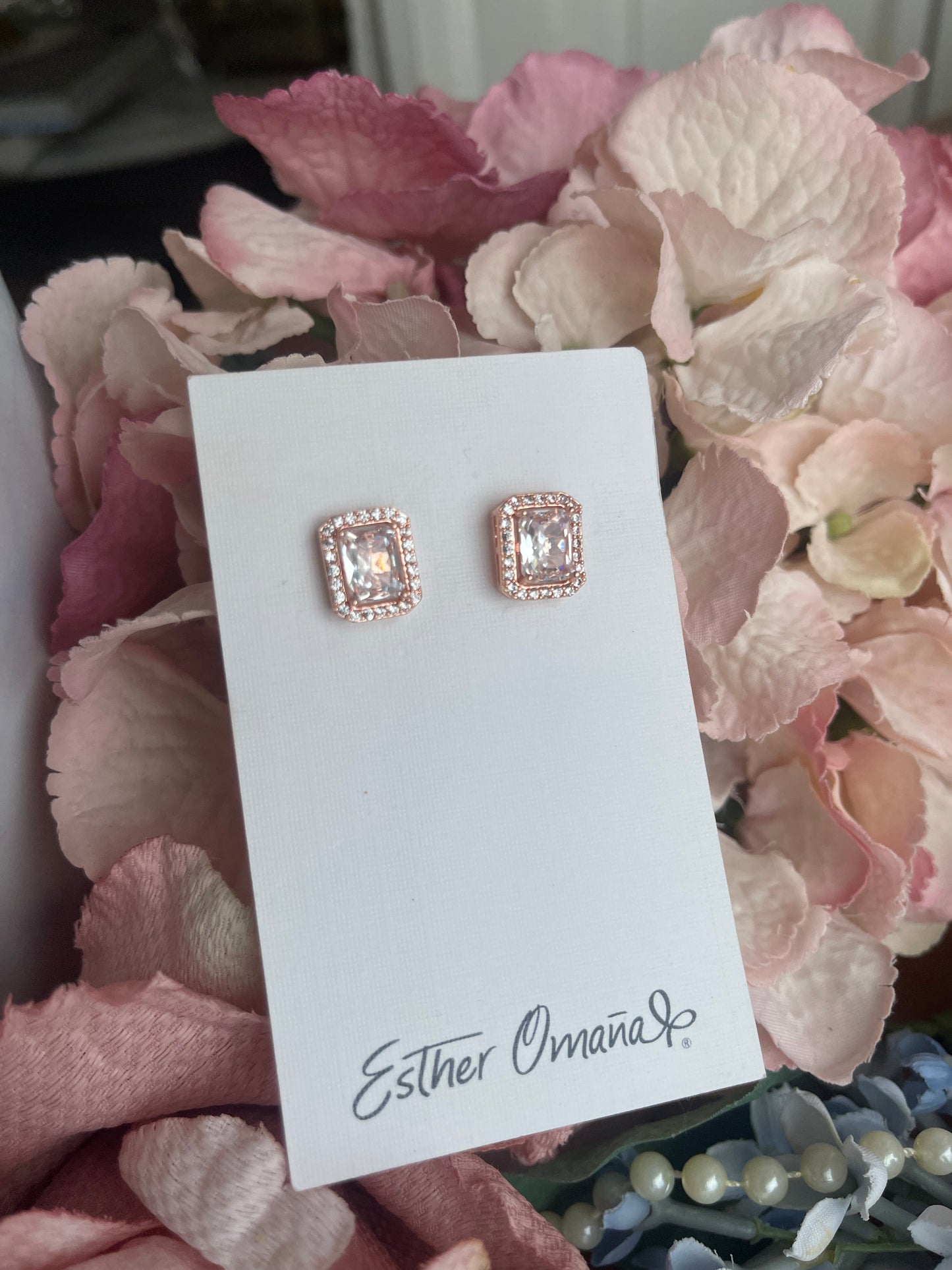 Aretes y collar rose gold AR1046