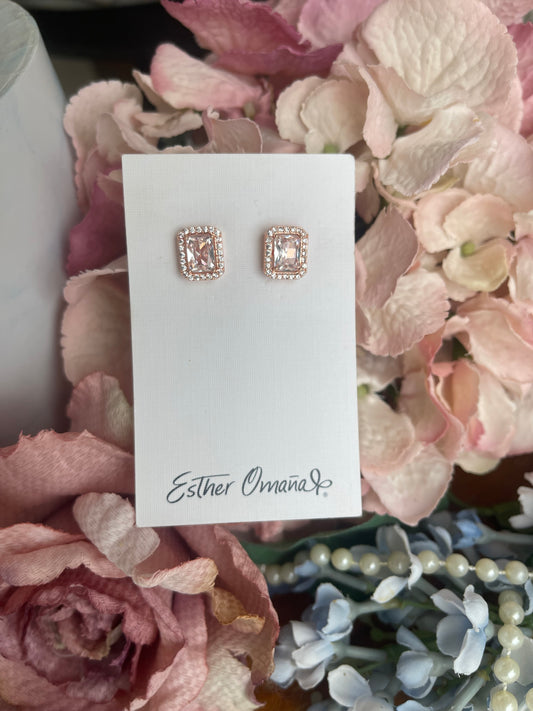 Aretes y collar rose gold AR1046