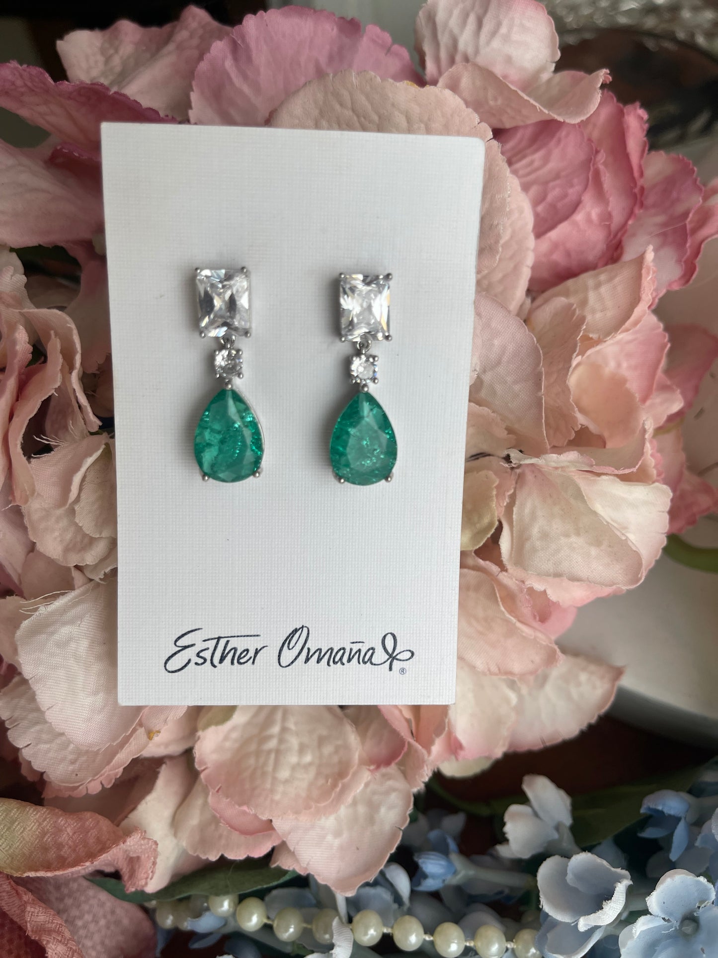 Aretes verde agua AR1042